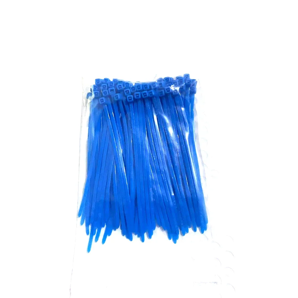100Pcs Color 4*150 Self-Locking Cable Ties Nylon Wire Zip Blue Red Organiser Fastening Ring Plastic Flange Binding Straps