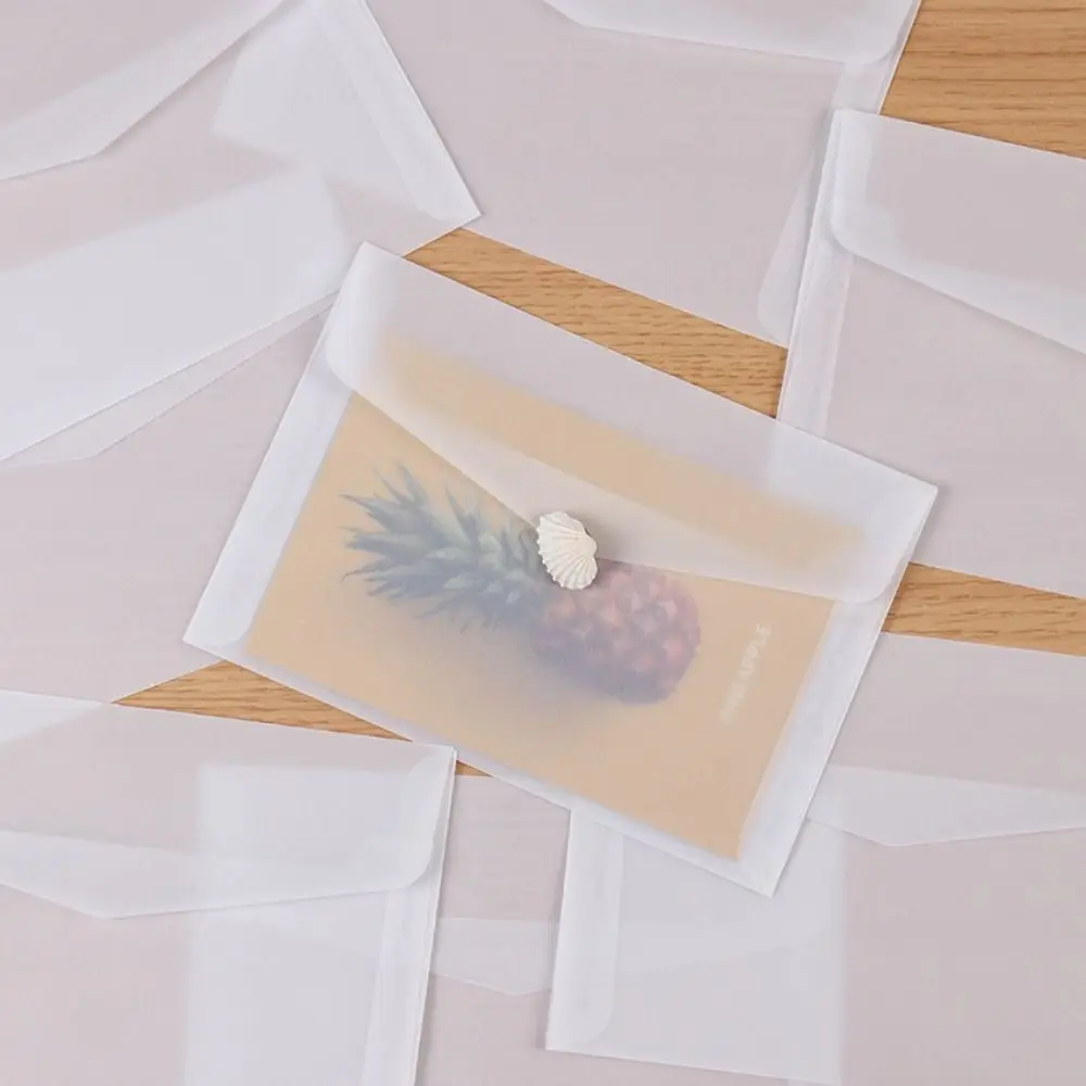 10Pcs Greeting Card Semi-transparent Envelopes Wedding&Business Pearl Paper DIY Wedding Invitation Envelope