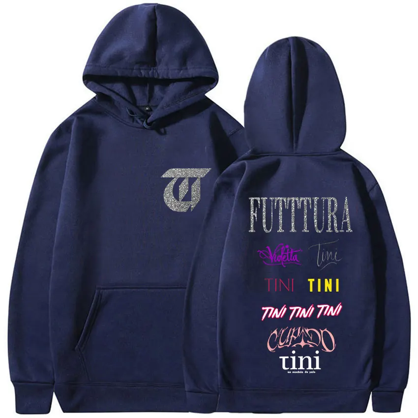 ألبوم جولة Fectura TINI STOESSEL 2025 Merch هوديس للجنسين روك قوطي كم طويل بلوزات ريترو الجمالية الصوف هودي القمم