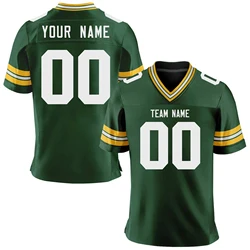 Custom Green American Football Jersey for Men Women Youth, Personalized Football Shirt with Printed Team Name Number Fans Gift