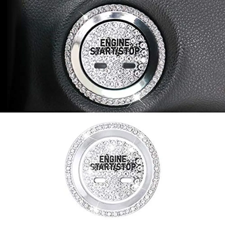

CARFIB Car Interior Bling Accessory for Cadillac CT6 CTS Escalade SRX XT5 XTS Ignition Button Ring Push Engine Start Stop Decal