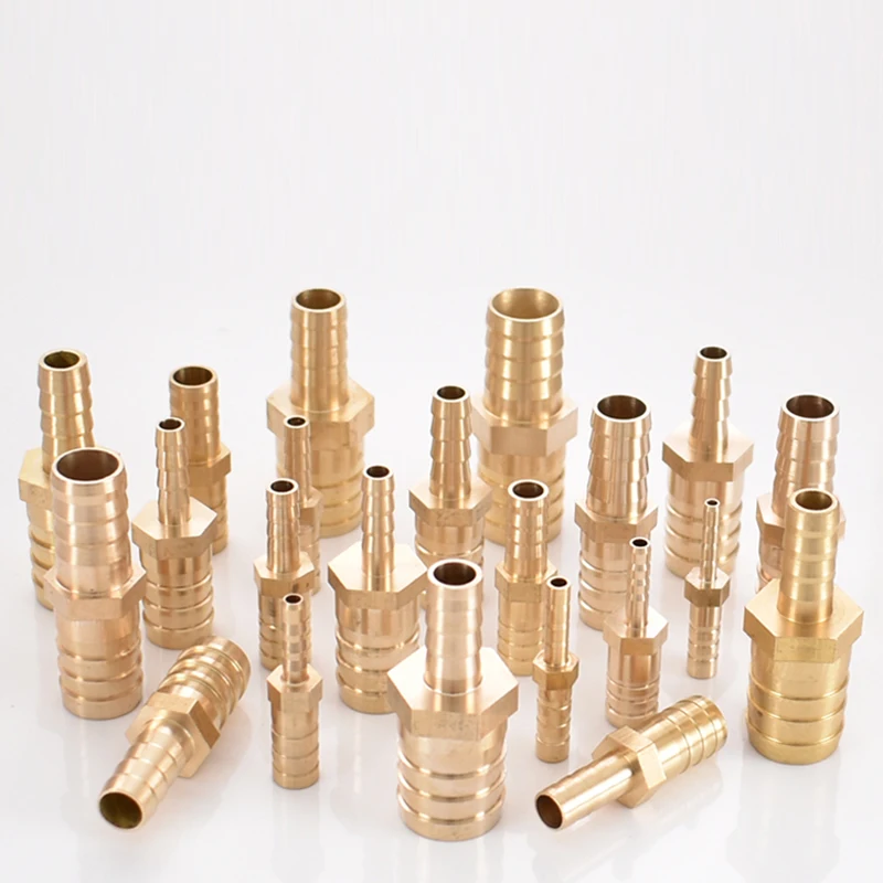 Brass Straight Hose Pipe Fitting Equal Barb Reducing Joint 4/6/8/10/12/14/19/25mm Gas Copper Barbed Coupler Connector Adapter