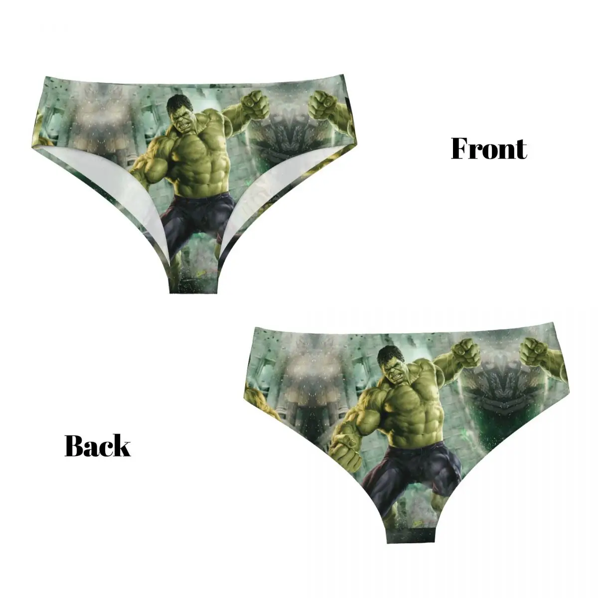 Mujeres personalizadas The Increíbles películas de Hulk bragas ropa interior femenina estiramiento calzoncillos clásicos calzoncillos