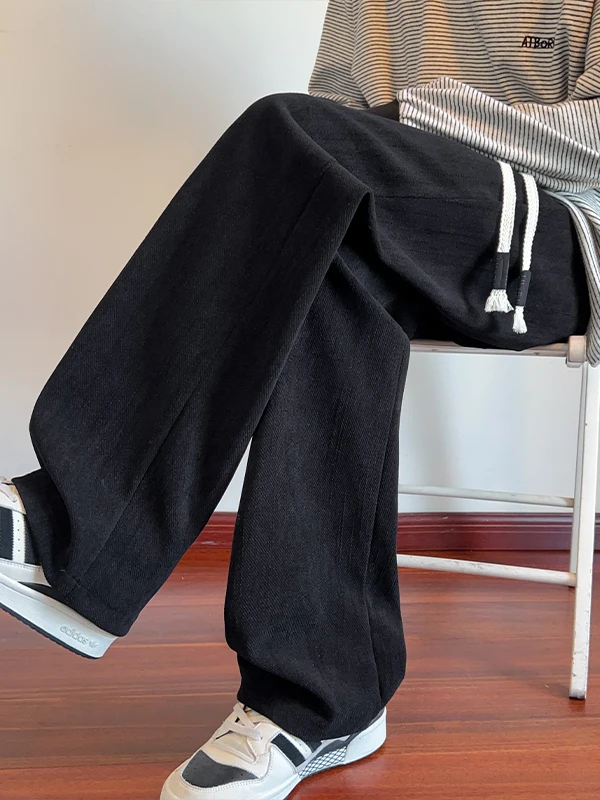 

Мужские прямые спортивные брюки Bla, свободного кроя, драпирующиеся, повседневные, в американском стиле, весна 2026, из дышащего полиэстера