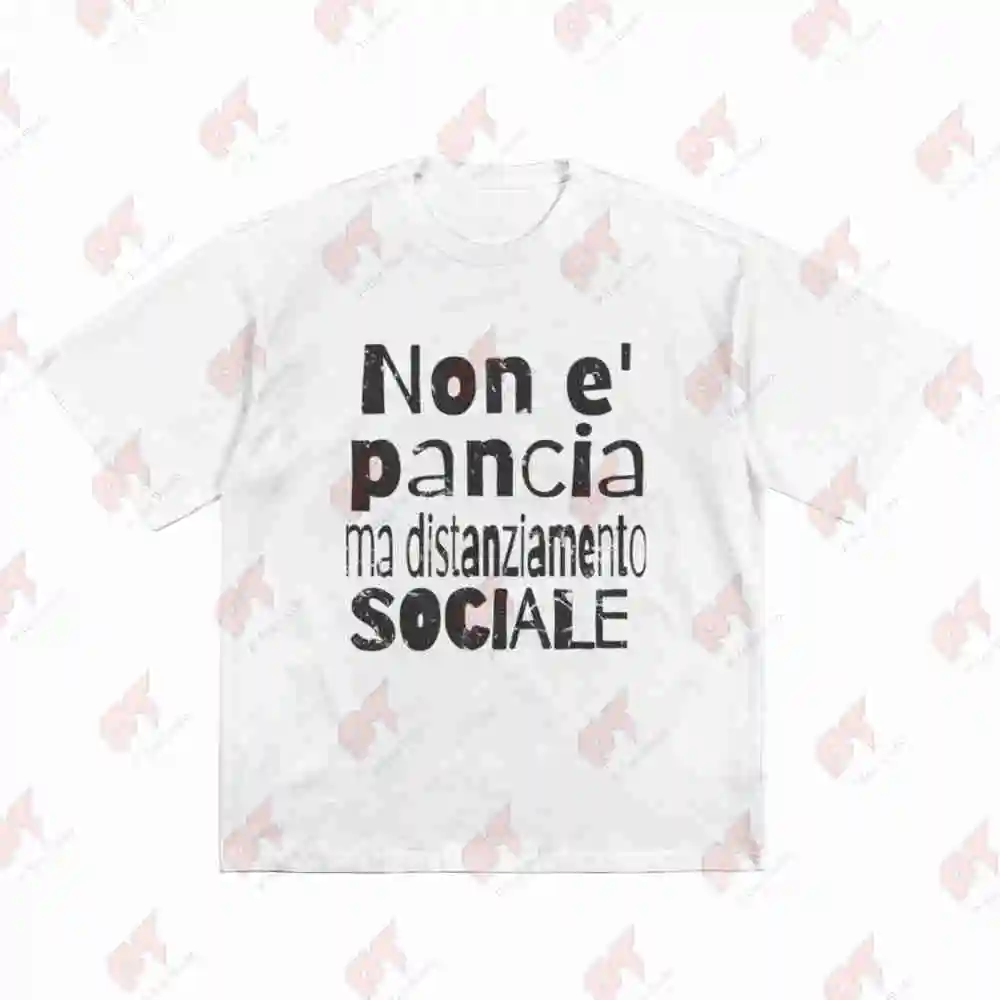 Italian Non E Panico Ma Distanziamente Sociale Short Sleeve Tee 100% Cotton T-Shirt