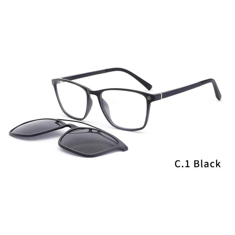 Ceofy Men Eyeglasses Frame Clip On Polarized Sunglasses Optical Myopia Brand Design Double Beam Fashion Glasses Frame CD6827