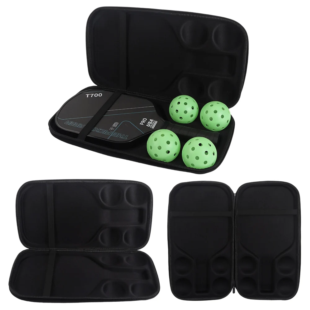 Hard Shell Pickleball Racket Storage Bag Waterproof Fits 2 Paddles And 4 Balls Pickleball Paddle Bag EVA Protective Cover