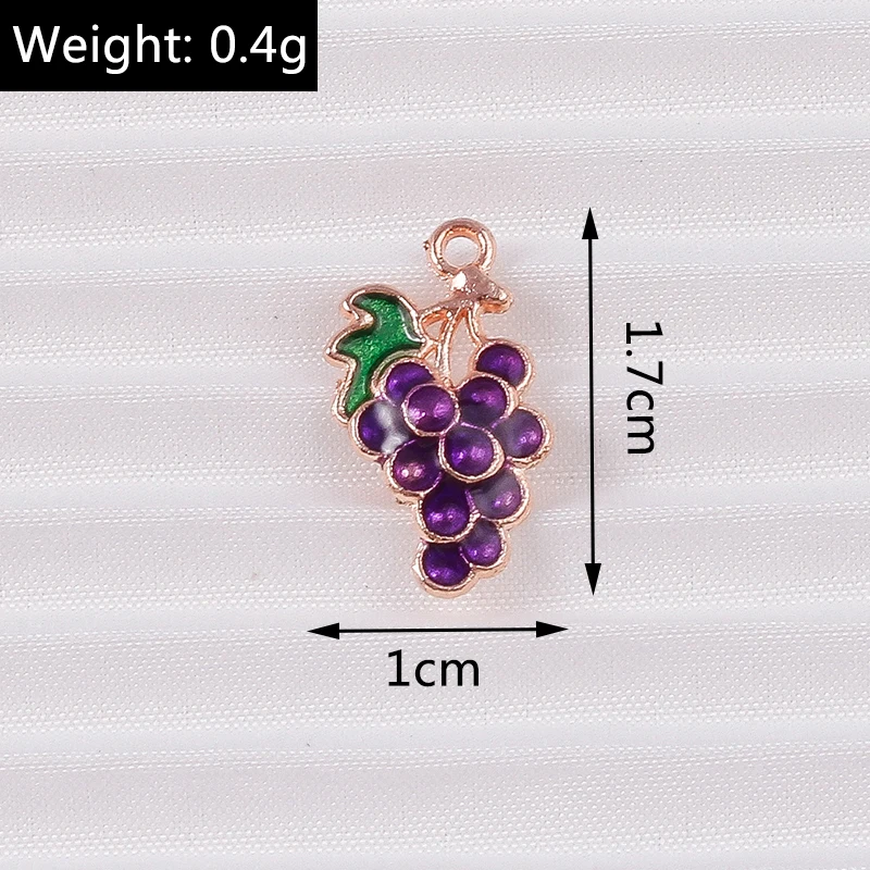 10 teile/los Mix Nette Emaille Obst Apfel Kirsche Ananas Traube Charms für Schmuck Machen Frauen Ohrringe Anhänger Halsketten Geschenke – Detail 32