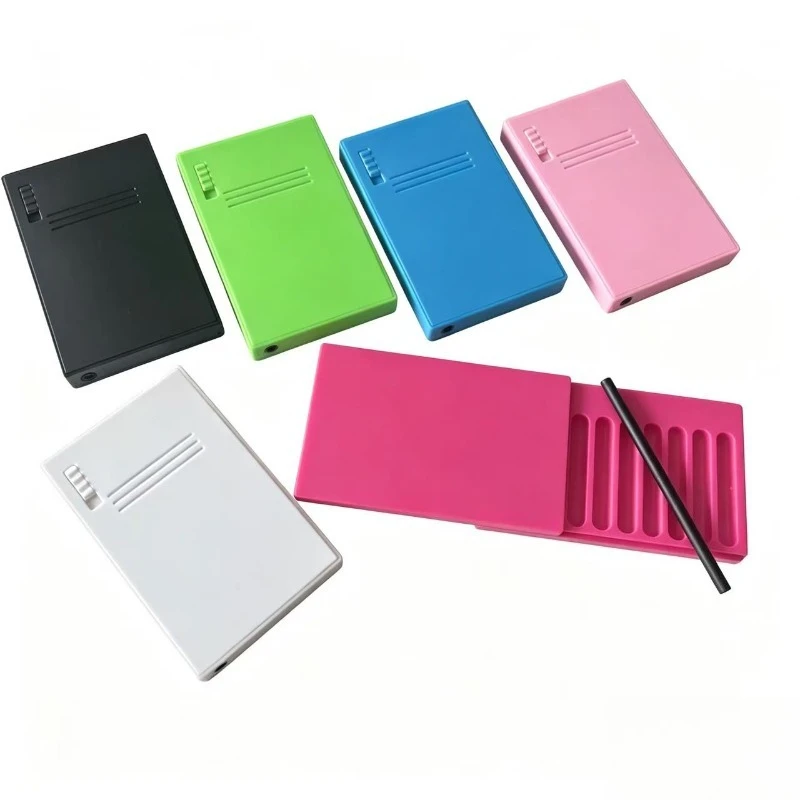 8 Compartment Slot Plastic Snuff Kit Container Case Sild Lid in Aluminum Straw Pocket Size Portable Storage 8 Slot Snuff Box image 3