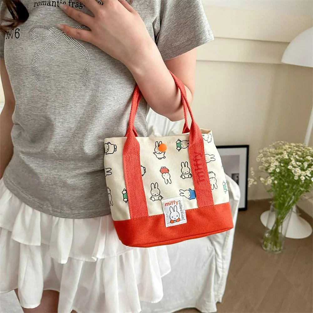 HEISSER VERKAUF Kawaii Miffy Niedliche Handtasche Cartoon-Kaninchen Leinwand-Stickerei Modische Bento Multifunktionale Aufbewahrungstasche Mädchengeschenk – Detail 12