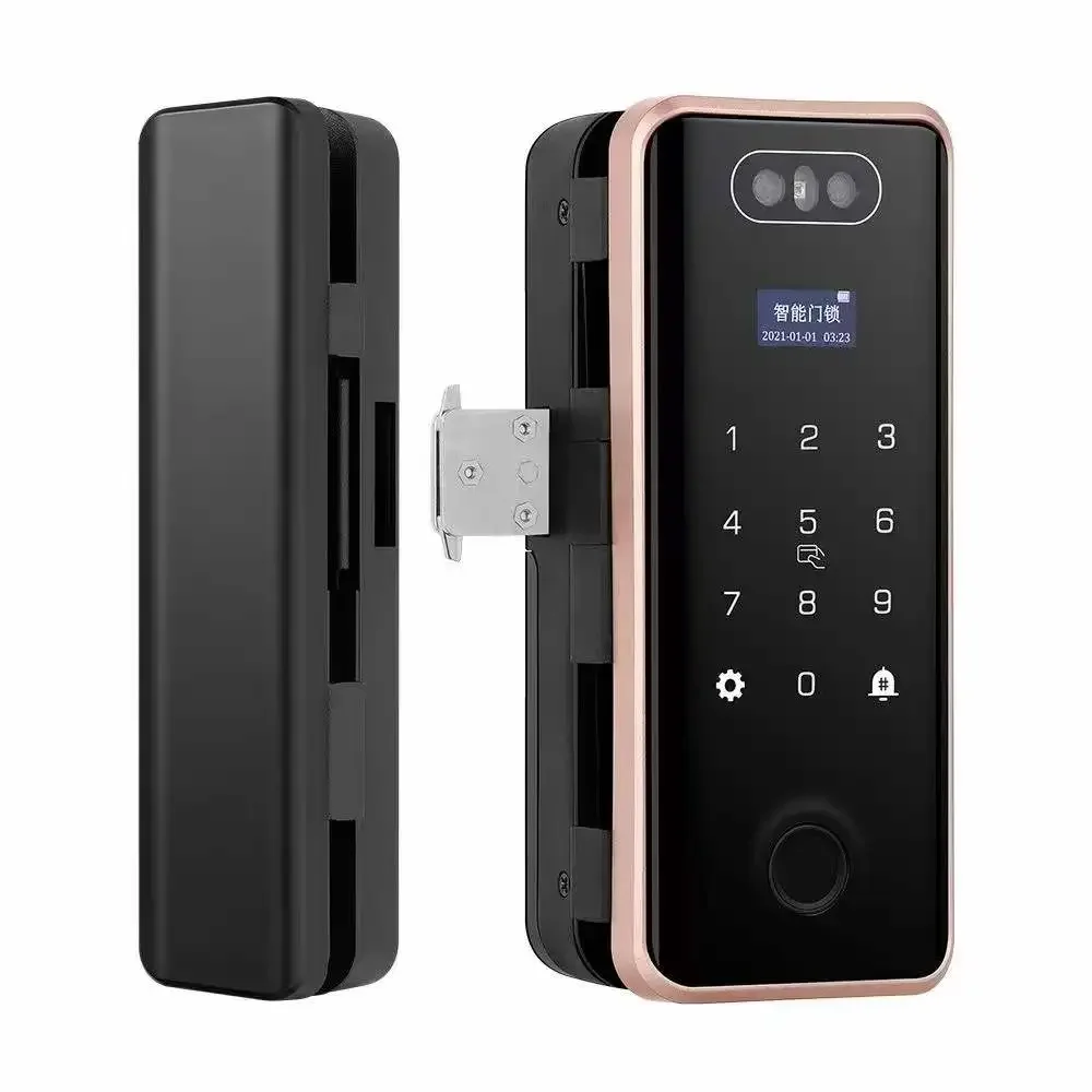 G5S Popular Electronic Password Card Key Fingerprint Face Recognition Digital Door Lock For Glass Door