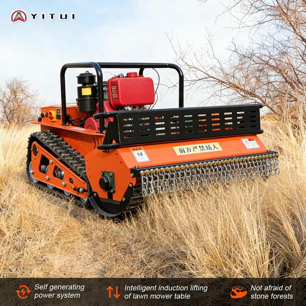 Customized Diesel Lawn Mower For Garden Low Fuel Consumption Strong Power Manganese Steel Blades