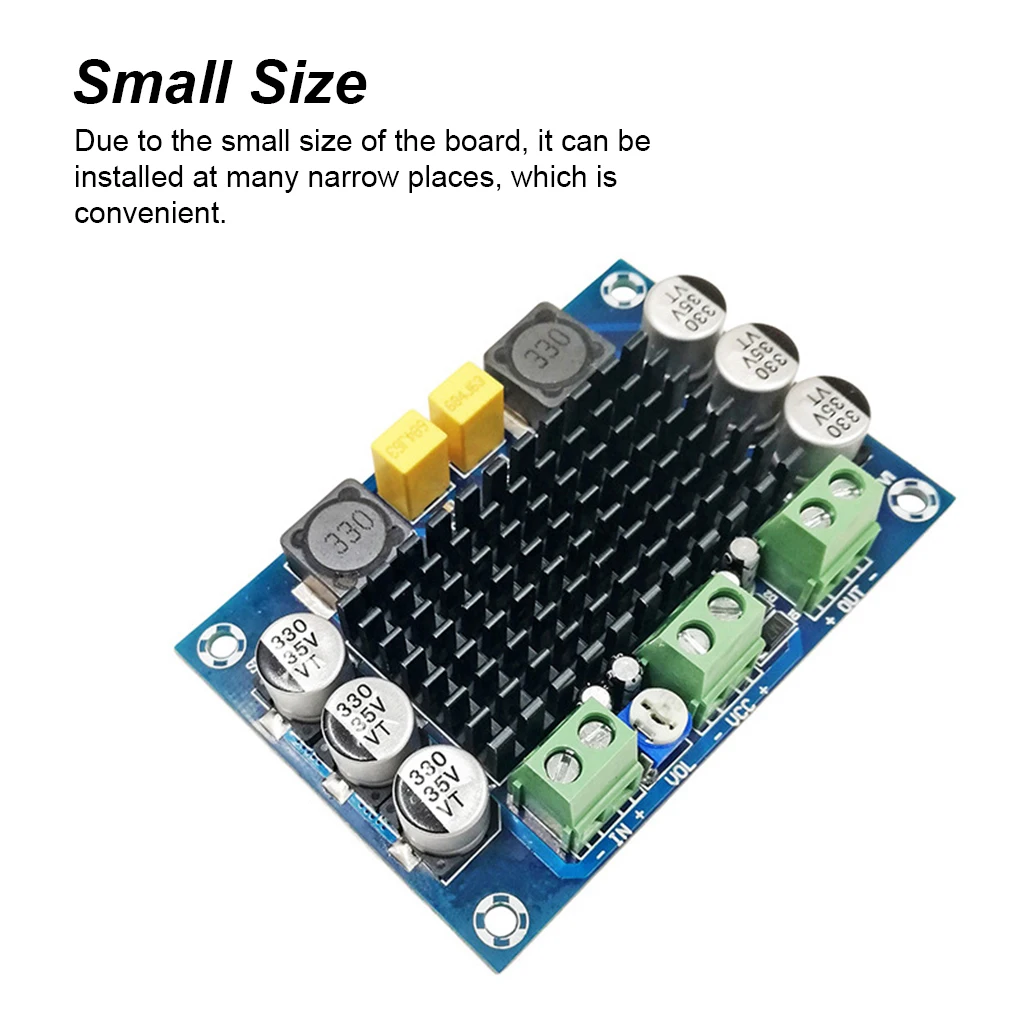 Amplifier Board DC 12-26V Dual Channel Volume Adjustable 100W Integrated Short-circuit Protection Amplifying Module