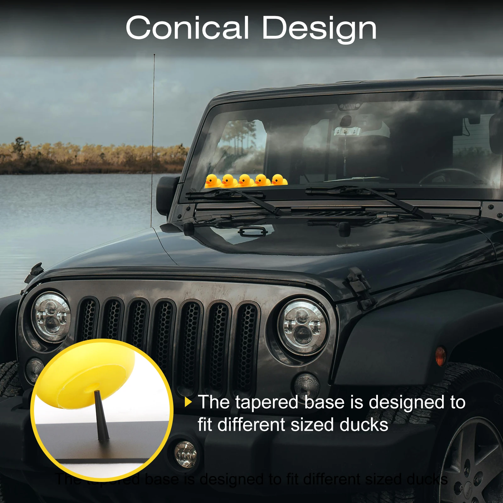 

Metal Mounts for Jeep Duck Holder Duck Plugs Rubber Duck Mount for Jeep Dash and Fixed Display, 2 Pack