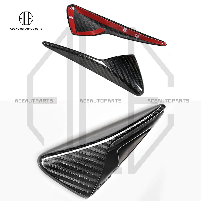 

Auto Parts Factory Carbon Fiber 2-PCS Side Camera Decoration Flank Cover Trim Side Fender For Tesla Model 3 2017-2022