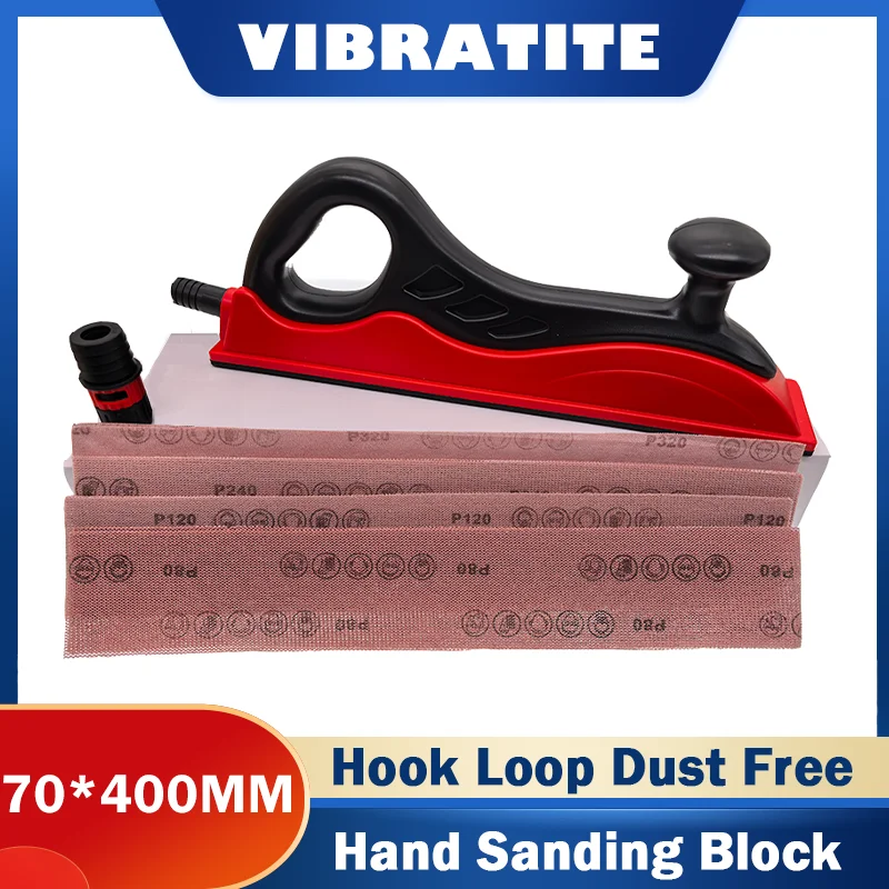 

Комплект ручных шлифовальных блоков на липучке 70 × 400 мм, 9 шт., без пыли, с дополнительной длиной, включая сетчатая наждачная бумага, зернистость 80/120/240/320