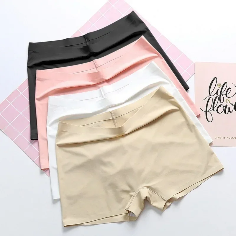 6 PCS Safety Short Pants Plus Size High Waist Safety Elastic Shorts Under Skirt With Pockets Female Push Up Thin Lace Safety