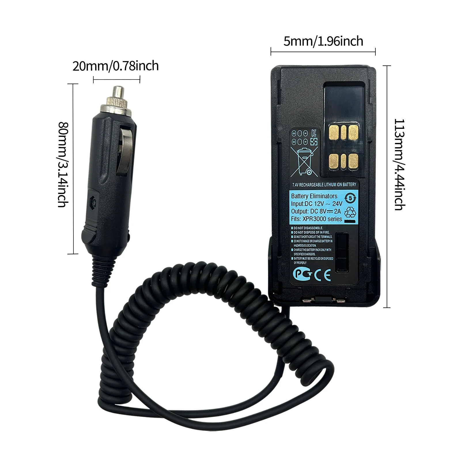 

CAR BATTERY ELIMINATOR For PMNN4409AR XPR3000 XPR3550 XPR7550 XPR3300 Two Way Radio--VBLL