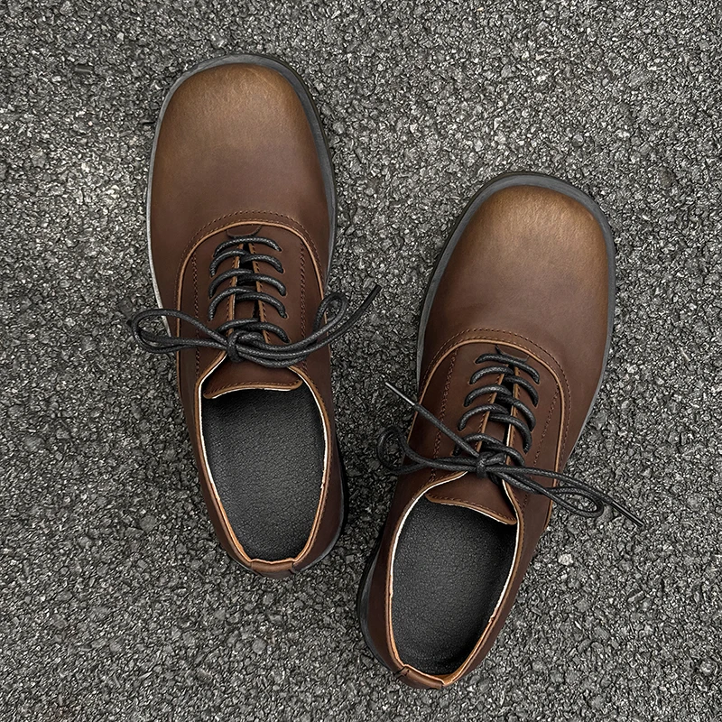 

Square Toe Strap Men Derby Shoes PU Business Casual Formal Shoes