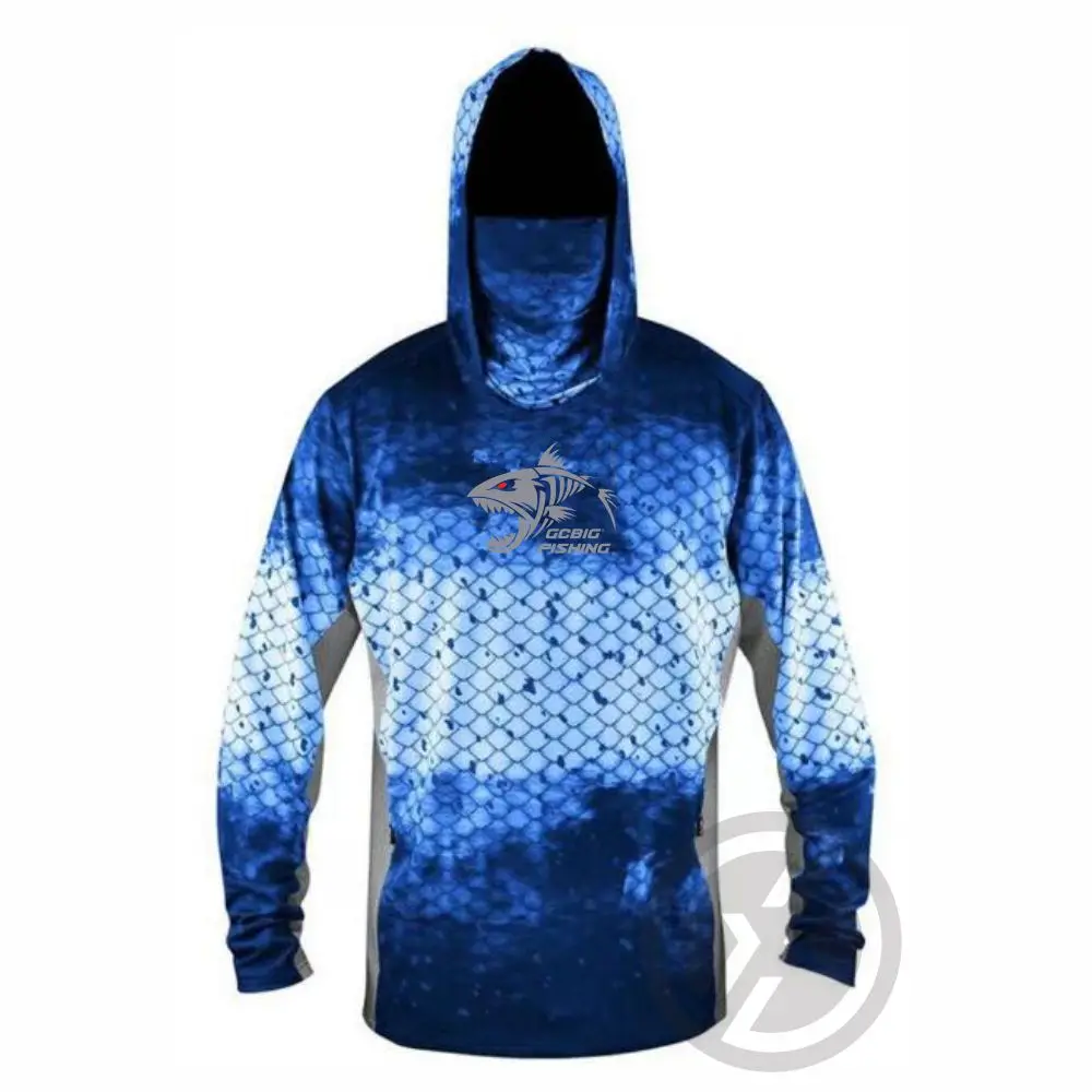 New Mens Fishing wear Sea Fishing Light Weight Long Sleeve Hoodie Protection Hoodies Face Mask Apparel Hunting Upf50 Hoodie