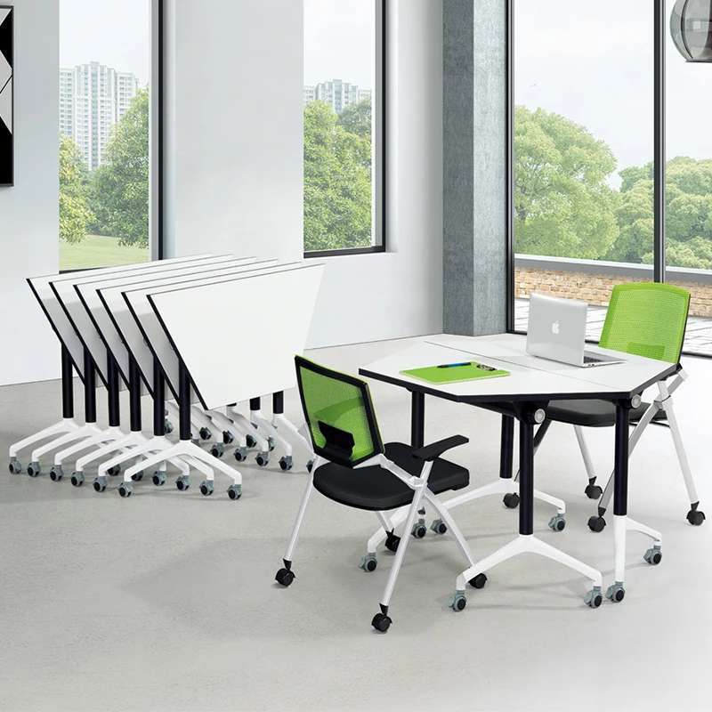 Trapezoidal table, desk, training institution table, foldable training table, conference , mobile splicing, hexagonal