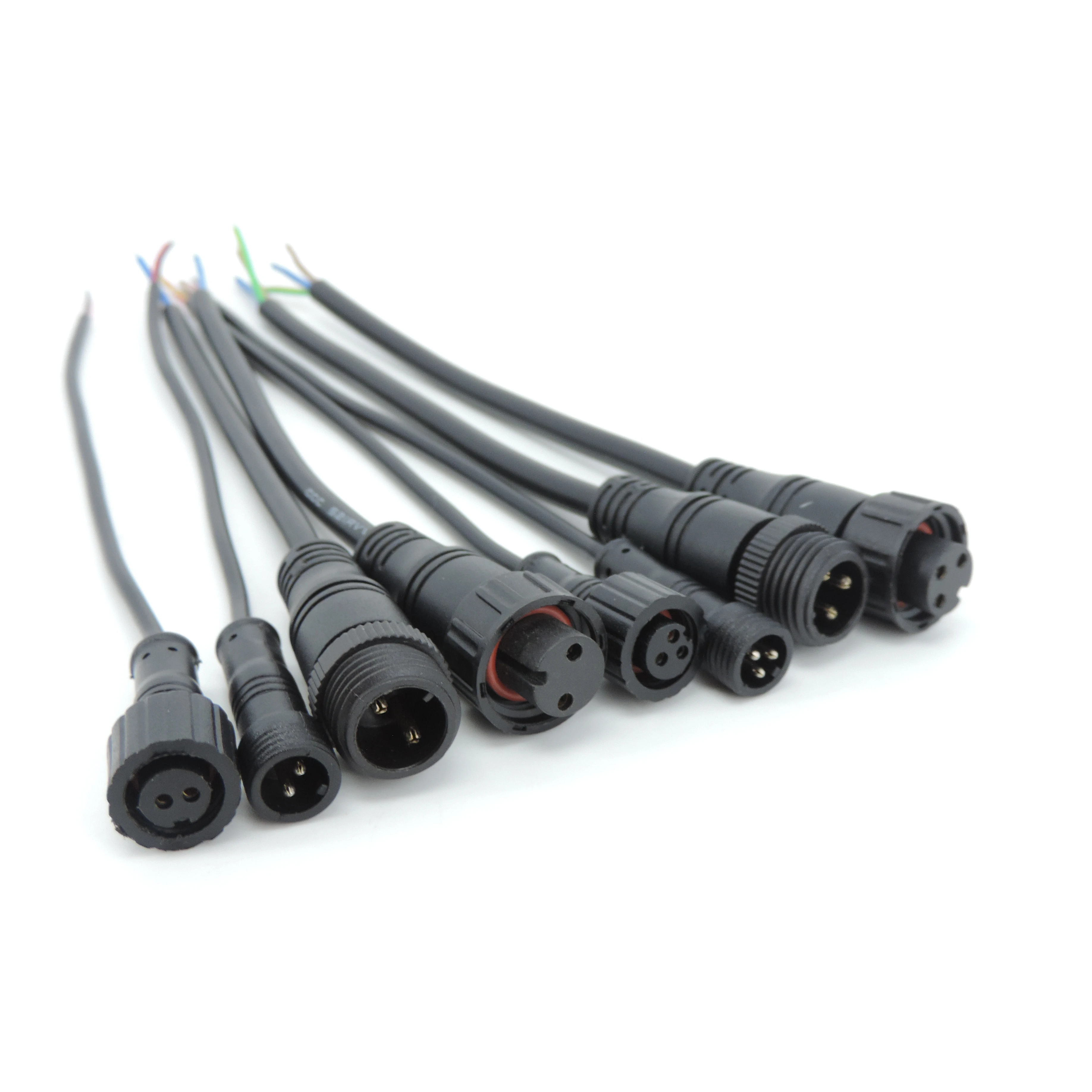 2 دبوس 3pin الأساسية تيار مستمر ذكر أنثى جاك الجوز IP65 كابل M12 M16 في الهواء الطلق مقاوم للماء موصل إمداد الطاقة التوصيل ل LED قطاع الضوء