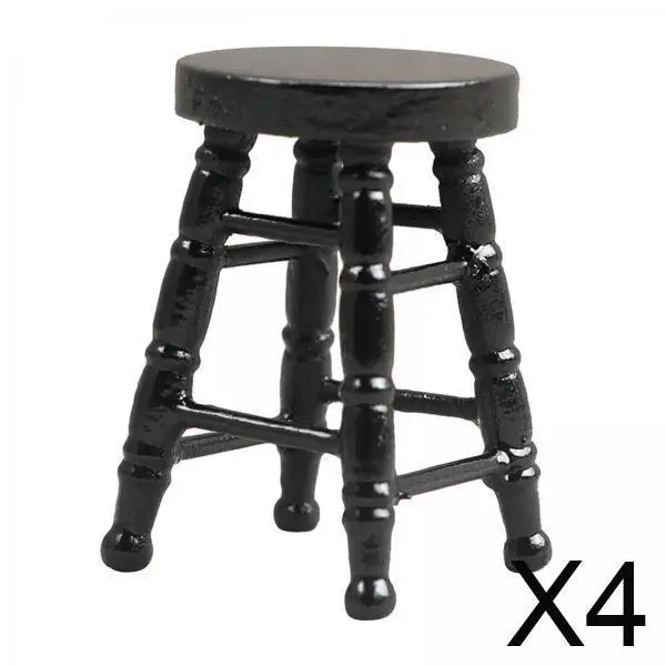 

Коллекция из 4 миниатюрных деревянных табуретов - изысканное дополнение к вашей коллекции.