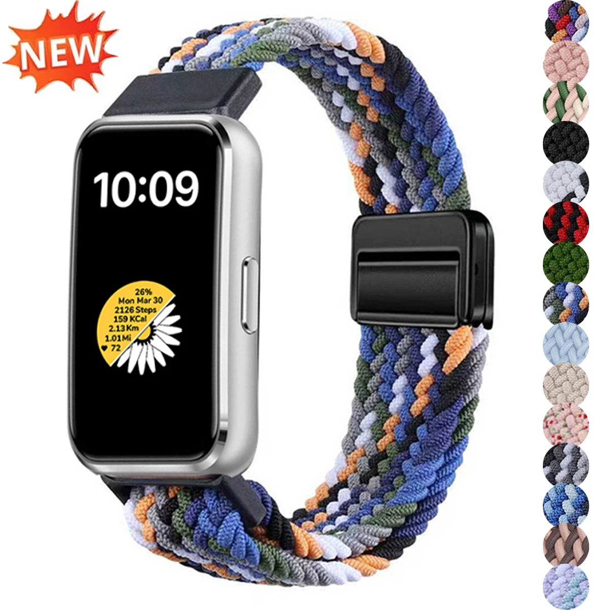 Nylon Geflochtenes Armband für Huawei Watch 11/11 Pro Magnetisches Sport-Armband für Huawei Band 8/9/10 Ersatz-Armband Zubehör