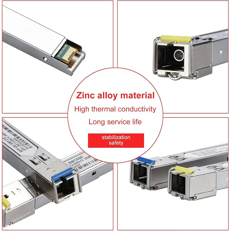 1.25G SFP Ethernet Module SC Single Fiber Optical Module 40KM Tx1310/1550nm Single Mode with Cisco/Mikrotik Ethernet Switch