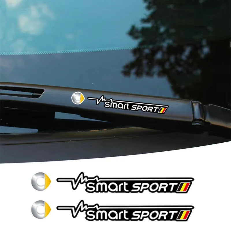 ملصقات ممسحة نافذة السيارة ملصقات إبداعية لـ Smart Fortwo Forfour Forjeremy Forvision 451 453 Brabus شعار تلقائي ديكور الشارات