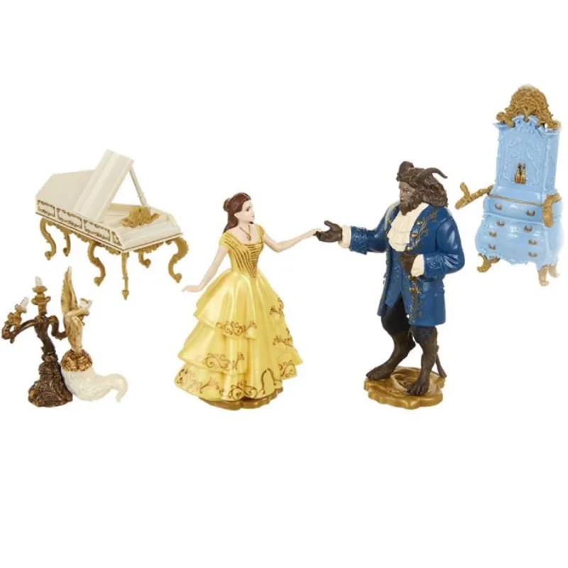 

Disney Beauty and the Beast Action Figure Toys Belle Princess Beast Candlestick Lumiere Wardrobe Enchanted Anime Figure Set Gift