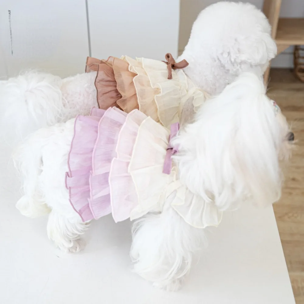 Pet Color Gradient Cake Skirt Pet Cat Dog Teddy Skirt Cute Sling Dress Fashion Pet Clothing Puppy Clothes Dog Clothes Designer