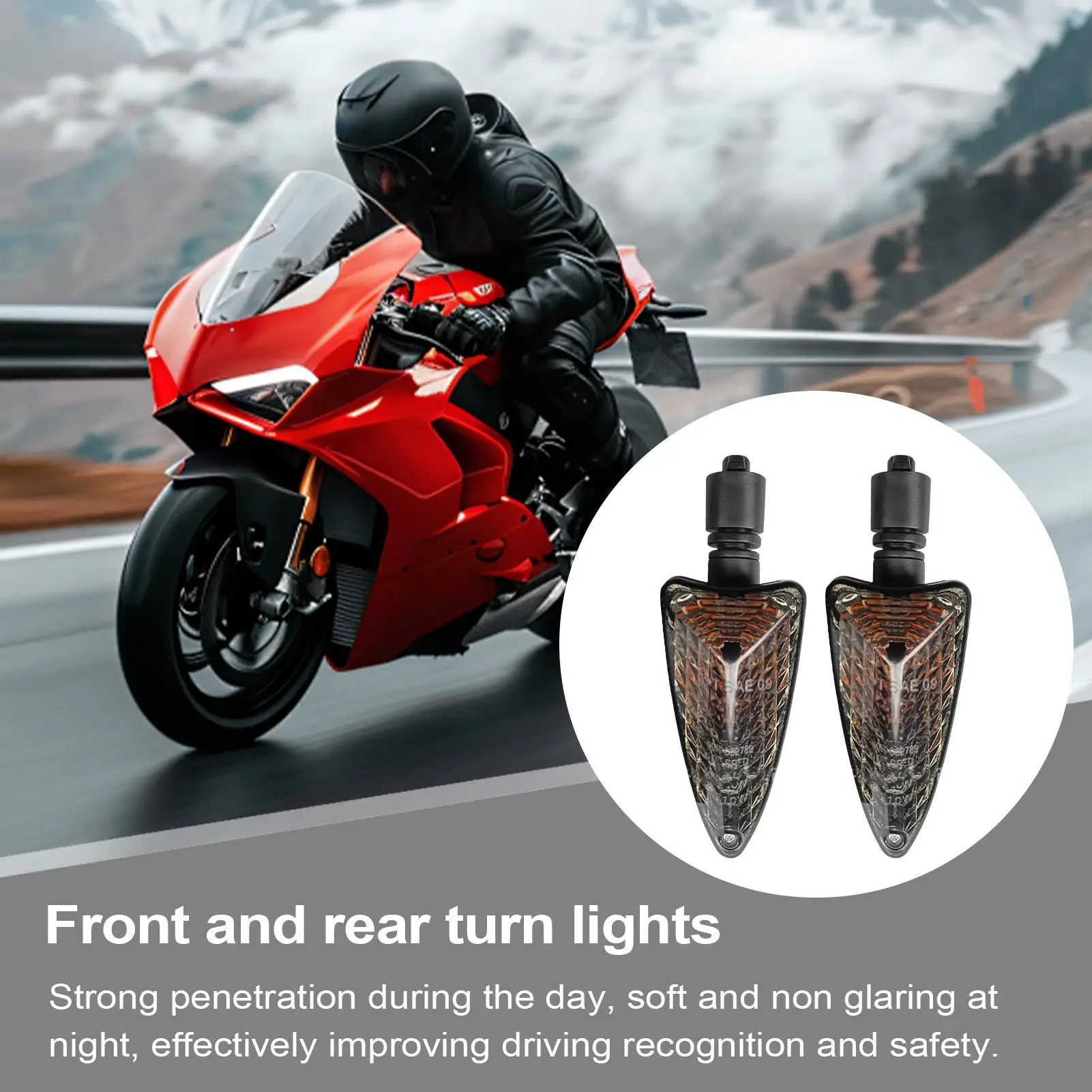 

Motorcycle Turn Indicator Motorbike Front Rear Indicators 12V Plug-And-Play High-Brightness Motorbike Warning Lamp Replacement