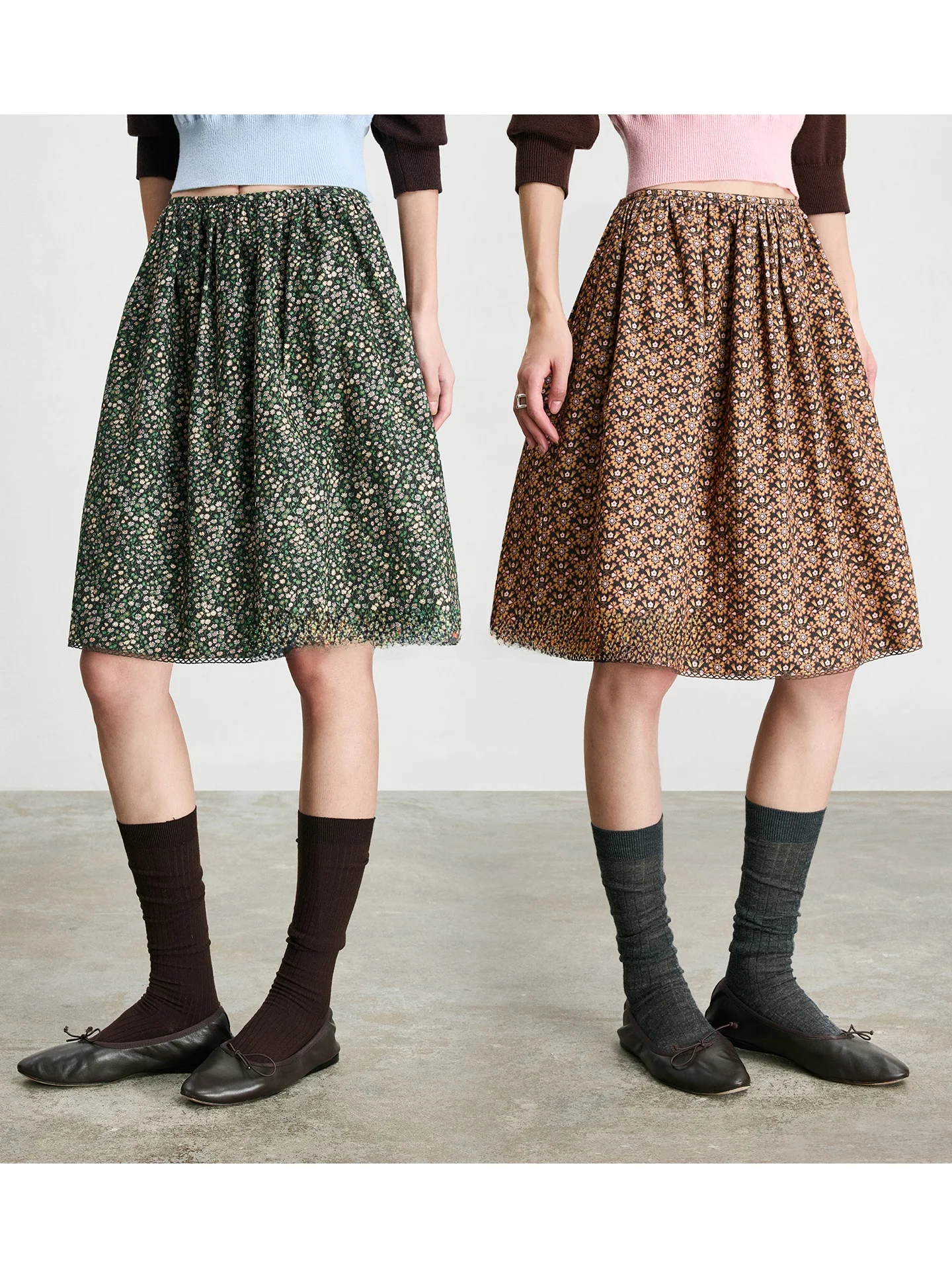 

CHANDOOIVY Liberty Rossmore Corduroy Floral Print Airy Bloom Half Skirt Women's Standard Waist Other Fabric Other Composition