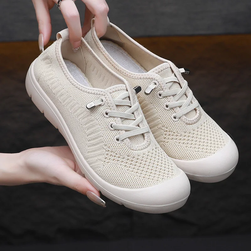 

2024 autumn Women's Casual Sneakers Big size 43/44 Cloth shoes ladies breathable non-slip walking mom shoes ﻿