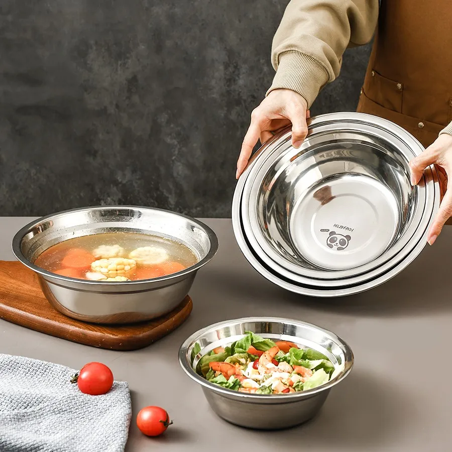 Tazones para Fideos Lamian de Acero Inoxidable 304, Bonitos y Resistentes, Tazón para Arroz para Niños, Tazón para Frutas y Ensaladas de Gran Capacidad, Aptos para Lavavajillas