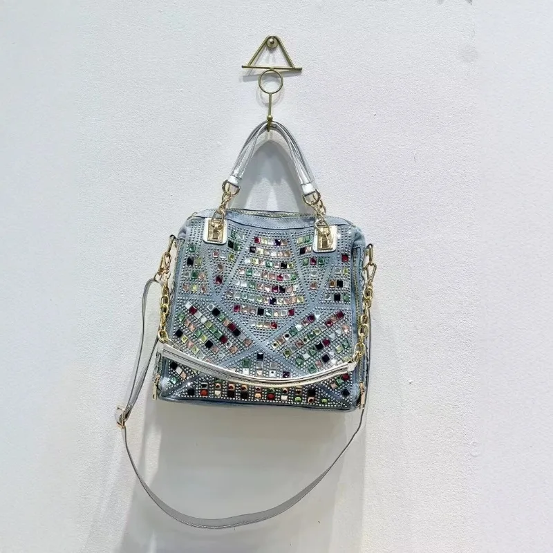 

Fashion Crossbody Bags for Women Shoulder Bags Denim Tote Bag Woven Large Capacity Diagonal Canvas Bag Purse and Handbags Сумка