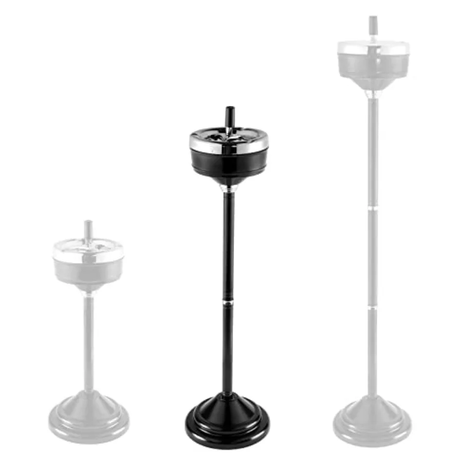 

Ashtray with Lid Standing Ashtray Height Adjustable 3 Part Floor Cigarette Holder Stand Smokeless Outdoor Smoking tray Detachab