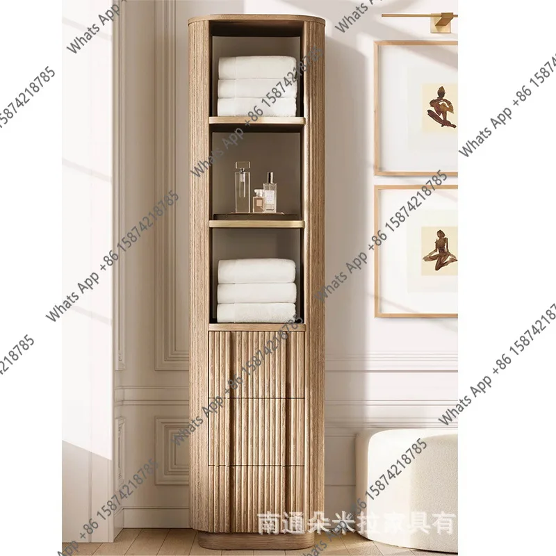 

American Retro Wooden Bookcase Modern Simple High-end Storage Display Small Cabinet Furniture Designer Model