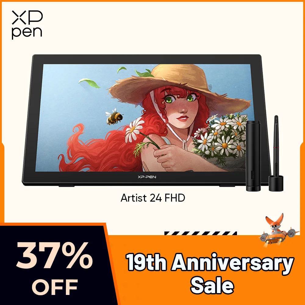 

XPPen Artist 24 FHD Drawing Display 23.8 Inch Graphic Tablet Monitor with Adjustable Stand 132% sRGB Support 60 Tilt Windows Mac