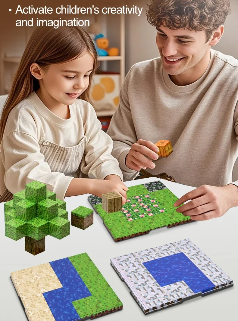 Magnetische Bausteine-Set mit Grundplatten, Lehrreiches Puzzle-Spielzeug für Kinder, STEM-Spielzeug in verschiedenen Formen für Jungen & Mädchen – Detail 6