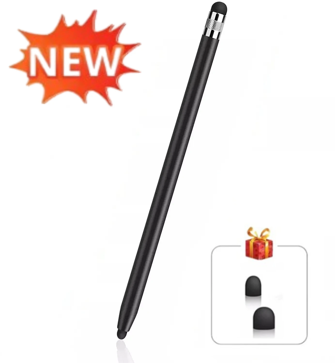 Dual Double Soft Silicone Tip Capacitive Touch Pencil, Universal Tablet Stylus for IPad Samsung Huawei Lenovo