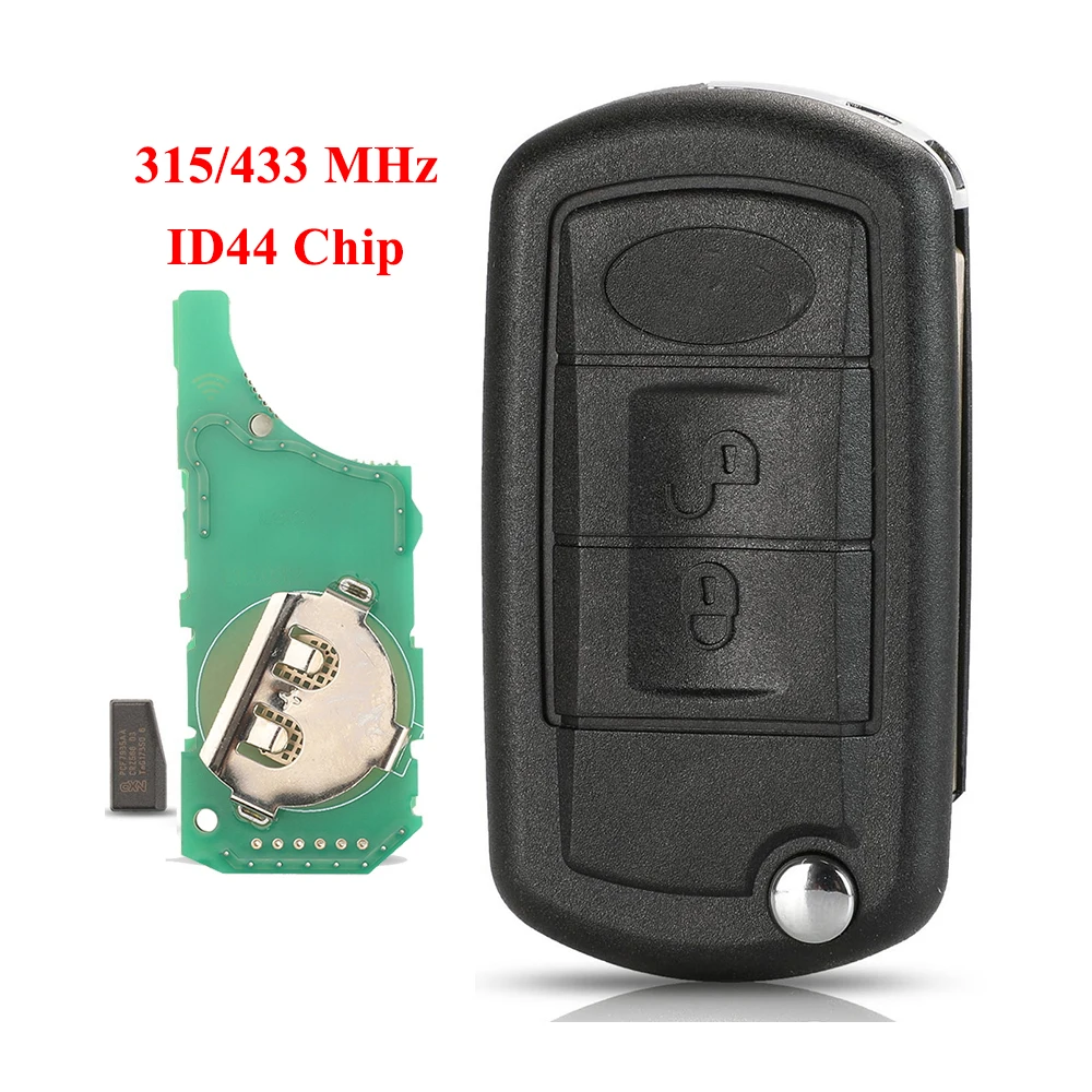 jingyuqin New Remote Flip Car Key 315/433MHZ ID44 Chip For Land Rover Range Rover Vogue ( 2002 - 2006 ) EWS SYSTEMS
