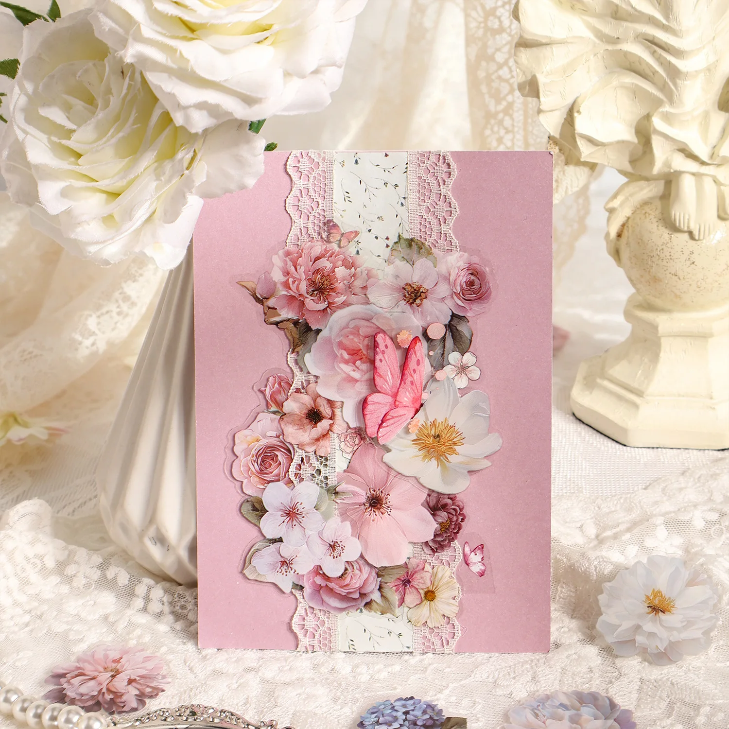 100pcs/1lot kawaii Stationery Sticker Mo Yi produces flowers Collection junk journal Decorative Scrapbooking Craft
