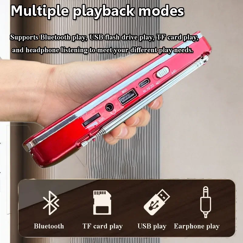 ミニポータブル多機能 Bluetooth ラジオスピーカー充電式 USB ドライブ TF カード MP3 プレーヤーサポート FM デジタル曲注文