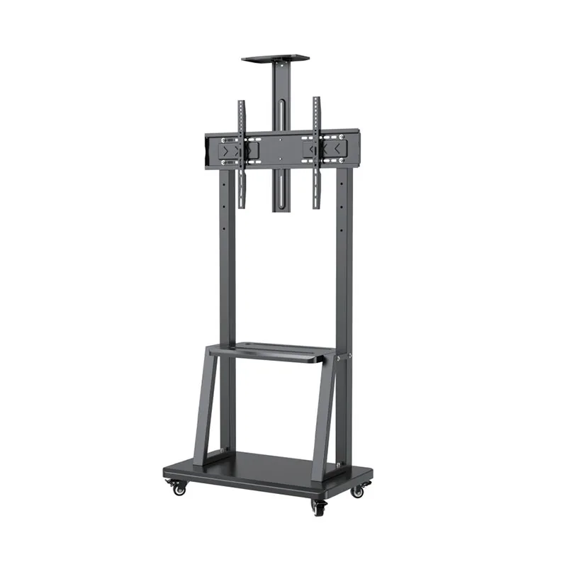 70 Inch Max Load Capacity 60kg Cold Rolled Steel Mobile TV Cart with 600x400 VESA Mount for Portrait/Landscape TVs