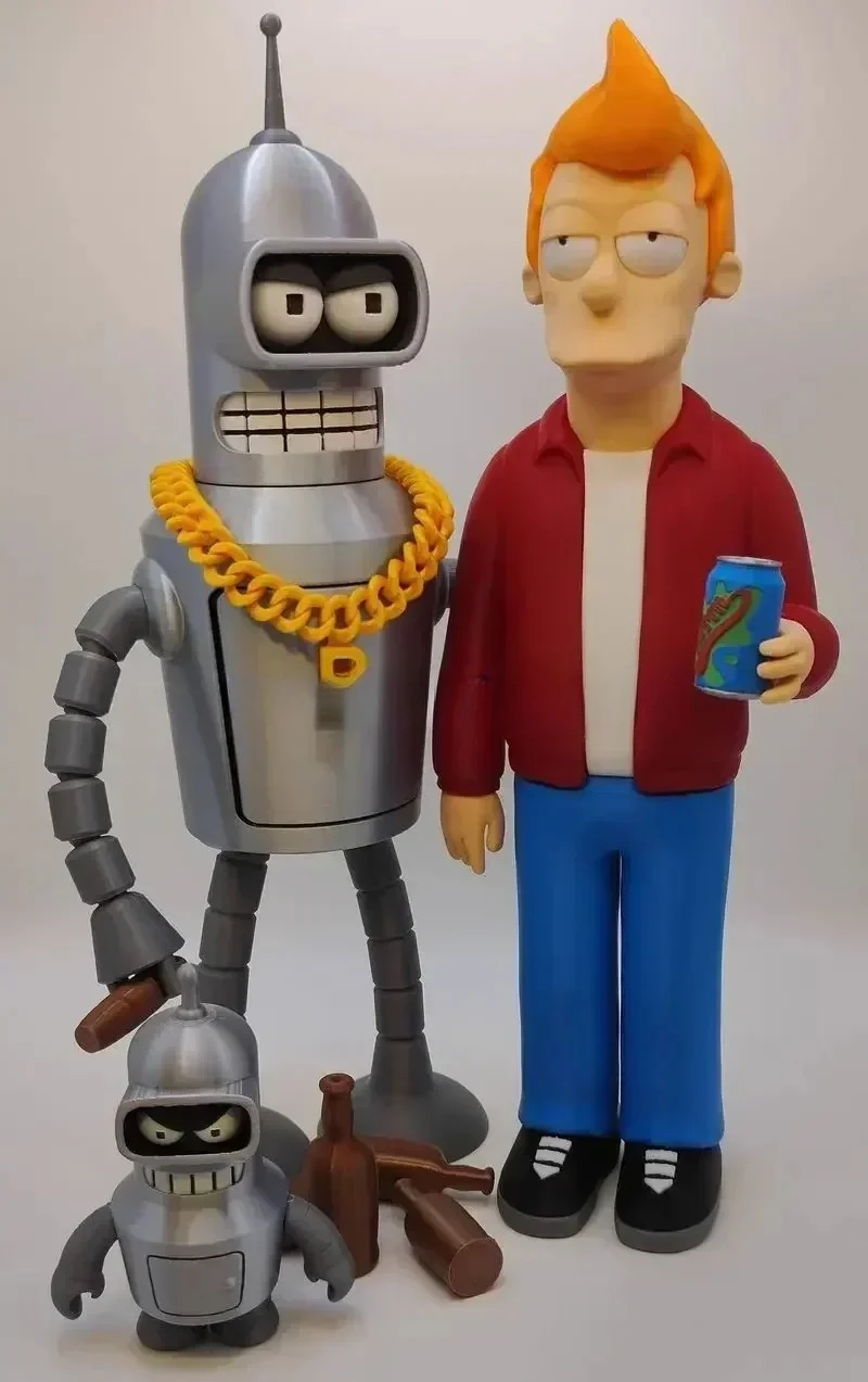 Figuras de Acción de los Personajes Fry y Bender de Futurama, en Stock, Modelo de Juguete Coleccionable