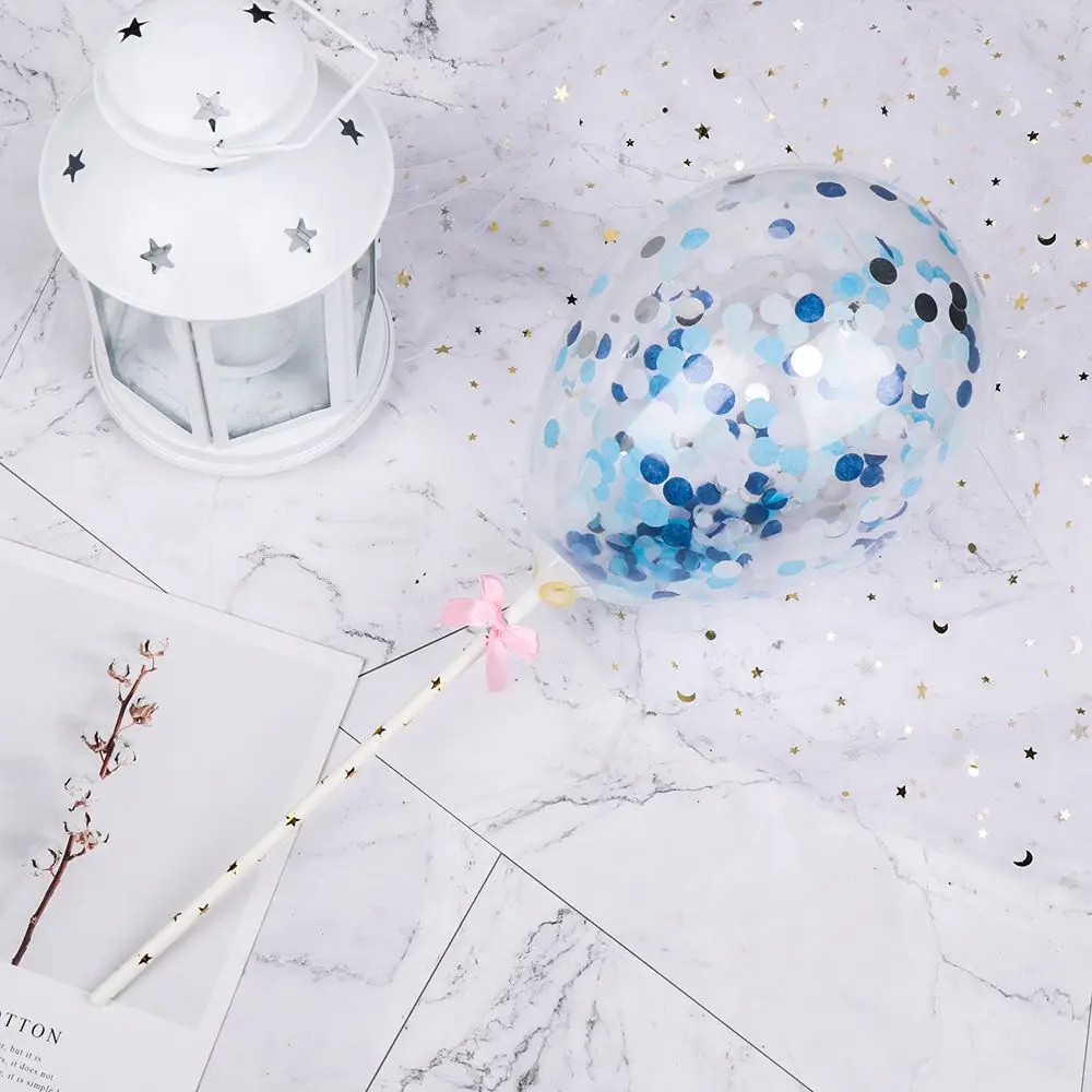 5 inches Party Supplies  Shower Birthday Transparent Balloon Cake Decoration Confetti Balloon Cake Topper - Image 3