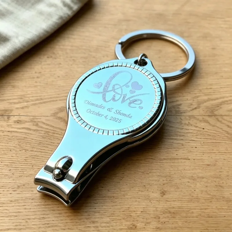 20/100pcs Personalized Wedding Gifts Souvenirs For Guests Custom Keychain Favors Party Gift Multifunctional Opener/Nail Clippers