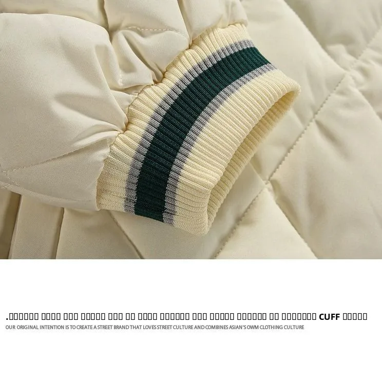 معطف شتوي للرجال من Thiened Fce مبطن بالخبز من القطن Jaet Faionable بسيط ياباني Sle للشباب كاجوال مناسب #5